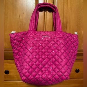 MZ Wallace Bright Fuschia Sequin Medium Metro Tote Deluxe NWT $295
